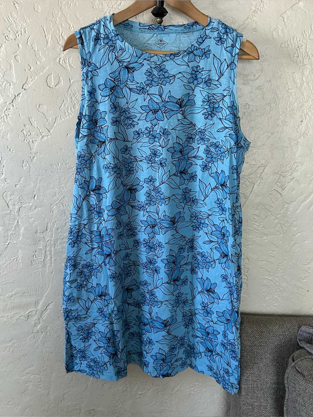 St. John’s Bay Blue Floral Sleeveless Dress